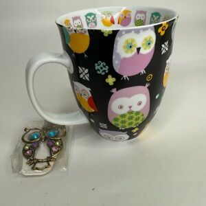 Colorful Owl Mug with Necklace